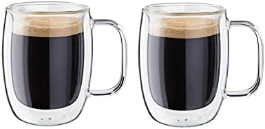 Sorrento Çift Camlı Kulplu 2'li Espresso Bardak Seti, 134 ml, Cam, Şeffaf Cam