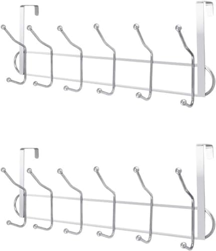 12'L Metal Kapı Arkası Askı, Amerikan Kapı Arkası Askılık, Banyo, Mutfak, Yatak Odası İçin Krom Askı (2 Adet)