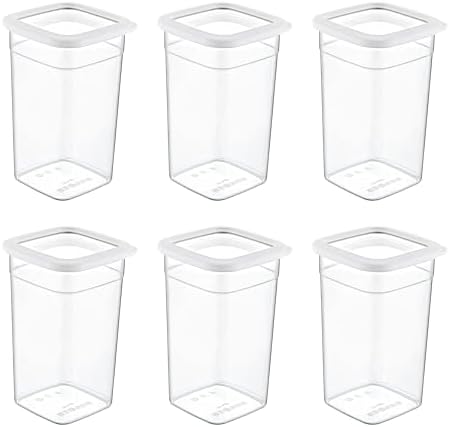 6'Lı Set Skali Kare Saklama Kabı Beyaz 1440 ML