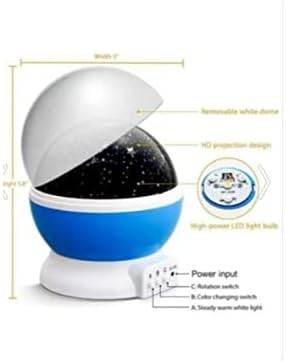 Star Renkli Yıldızlı Gökyüzü Projeksiyon Gece Lambası - Mavi