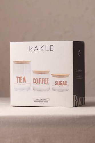 Retro Jar Premium Kavanoz Seti - Şeffaf Kristal Cam - 3 Parça 1050cc/600cc/535cc Kapasiteli - El İşçiliği Detaylar - Saklama ve Sunum