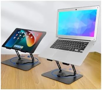 ZR-110 B Alüminyum 360 Derece Dönen Tabanlı Katlanabilir Taşınabilir Laptop Standı (Koyu Gri)