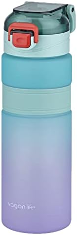 Çift Renk 800ml Kaydırmaz Silikon Gövde Rahat İçim-Pipetsiz- Motivasyon Su Matarası