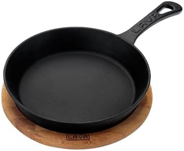 Ahşap Saplı Dökme Demir Kızartma Tavası, Yuvarlak, İndüksiyon Dahil Tüm Ocaklar için Uygundur