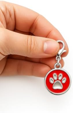 Kedi Köpek İsimlik Metal Pet Kimlik Rozeti İsim Telefon Yazılabilir Dayanıklı Suya Dayanıklı Tasmaya Uygun Evcil Hayvan Künyesi (Kırmızı Pati)