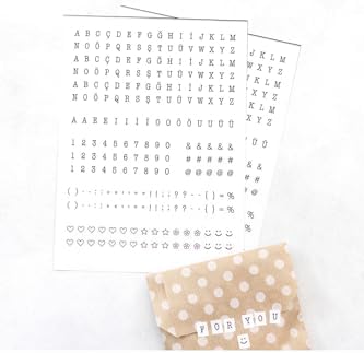 Beyaz Harf-Rakam Seti, 8X10 Mm 2 Sayfa