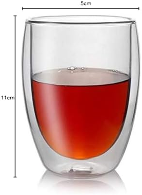 Çift Cidarlı İki Katmanlı Çift Camlı Bardak, Kupa - Cappucino Kahve Bardağı - Borosilikat Cam - Yalıtımlı, 350 ml