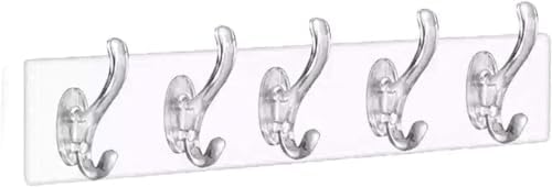 Makkam Şeffaf Duvar Askısı 6'li Iz Bırakmayan Güçlü Yapışkanlı Banyo Mutfak Düzenleyici Kanca Askılık (Şeffaf, 6'lı)