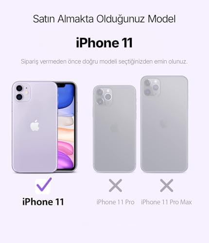 11 ile Uyumlu Cyrstal Clear Şeffaf Silikon Kılıf Arkası Sert Polikarbonat Kenarları Yumuşak Tpu Silikon Premium Ultra Şeffaf Kılıf Kapak (Cyrstal Clear, 11)