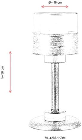 ML-60193-1KRM Krem Boyalı Masa Lambası E27 Metal Cam 16cm