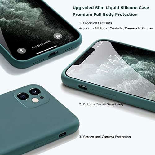 11 ile uyumlu Kılıf içi Kadife Lansman Silikon Kılıf Şok Emici Full Kasa Koruma Sağlayan (Koyu Yeşil)