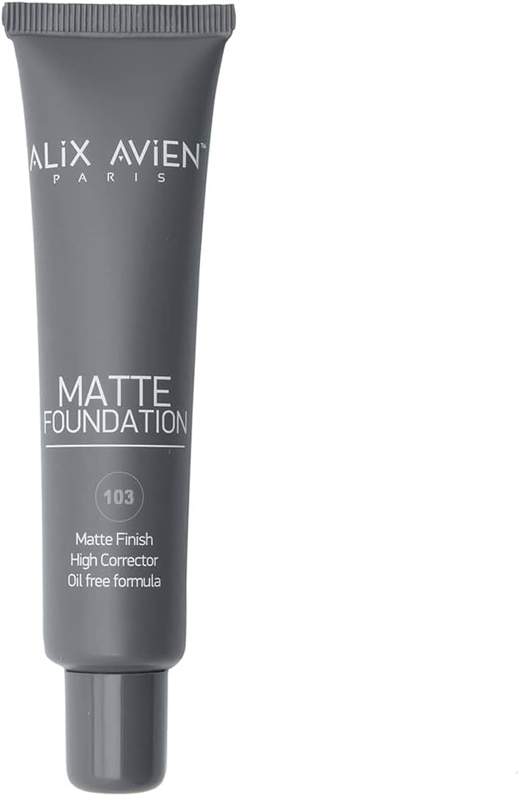 ALIX AVIEN Uzun Süre Kalıcı Doğal Mat Bitişli E Vitamini İçeren Mat Fondöten - Matte Foundation 406 Light Peach