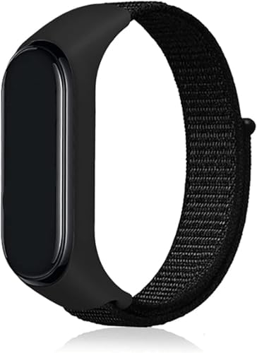 Mi Band 7 İle Uyumlu Kordon Ayarlanabilir Naylon Elastik Spor Yedek Bileklik Renkli Kayışı Kaliteli Hasır Örme Kordon Kayış (Siyah)