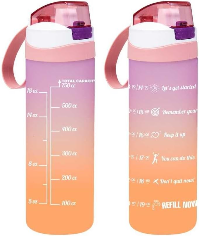 161670-162 Su Şişesi - Motivasyon Su Matarası - Suluk Yavruağzı