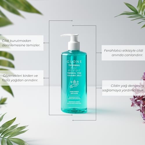 Termal Yüz Temizleme Jeli, 200ml - Sebum Dengeleyici ve Gözenek Arındırıcı, Çay Ağacı & Mentol Ferahlığı, Günlük Yüz Yıkama Jeli