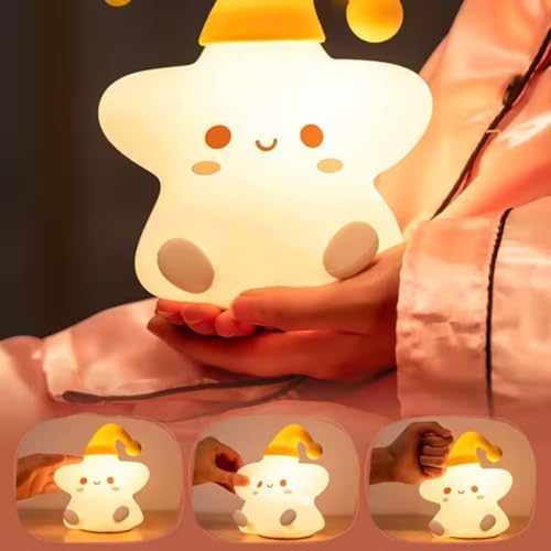 Çocuk Gece Lambası Yıldız Gece Lambası,Yumuşak Dokunmatik RGB Renk Modu,Emzirme Işığı Bebek Odası,Dokunmatik Kontrol, USB Şarjı (BPA İÇERMEZ)
