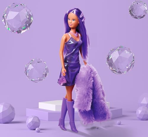 105733666, Steffi Fluffy, Kürk Ceketli Ve Havalı Moda Aksesuarları Olan Bir elbise Giyiyor, 29 Cm