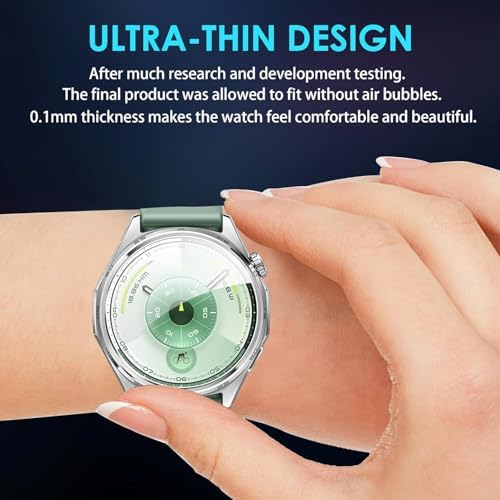 GT6 46mm için Kolay Uygulama Aparatlı Ekran Koruyucu 9H Sertliğinde Çizilmeye Karşı Koruyan Dokunma Hassasiyetini ve Görüntü Kalitesini Etkilemeyen GT6 46mm Koruyucu Cam