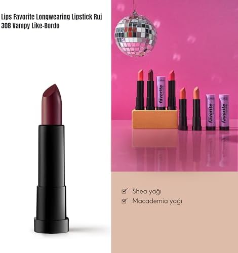Callista Lips Favorite Longwearing Lipstick Kalıcı Ruj 308 Vampy Like, Bordo