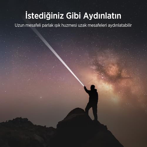 Bix Flashlight BX5141FL 30W LED, Max. 1450 Lümen Parlaklık ve 690 Metreye Kadar Menzilli 2200mAh Şarj Edilebilir LED Bildirimli Kompakt El Feneri