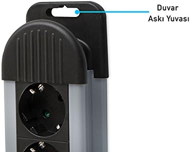 SPGKS03 1.5m 3G1.5mm2 900 Joule 3Lü Akım Kor. Gri Priz Çoklayıcı