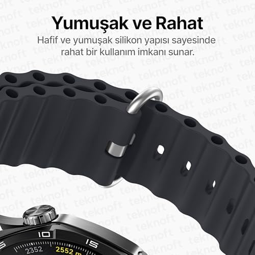 22mm ile Uyumlu Saatler için Ocean Loop 46mm Silikon Kordon (GT6 Pro/GT6/GT5 Pro/GT5/GT4/ 4 Pro/GT3/GT3 Pro/GT2/GT2 Pro)