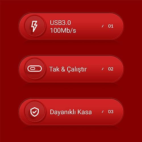 Type-C USB3.2 Gen1 64GB USB-C Bellek Kırmızı