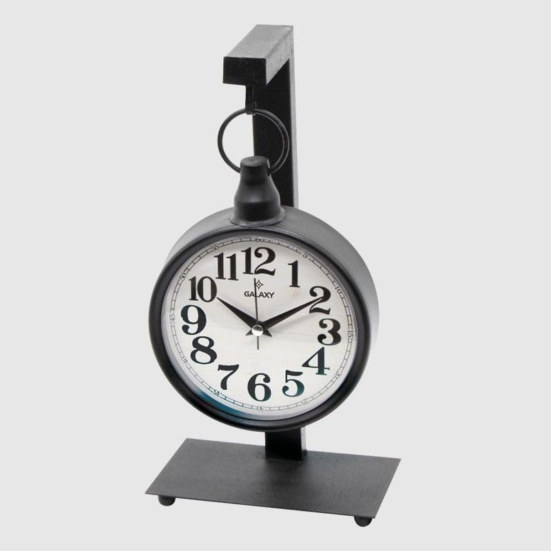 Galaxy Premium Metal Gövdeli Ofis ve Ev Masa Üstü Sessiz Akar Saat 35 cm Yükseklik