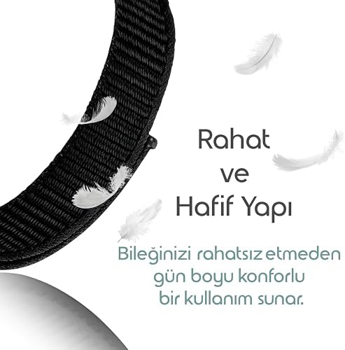 Galaxy Fit 3 İle Uyumlu Hasırlı Kumaş Kordon Terleme Yapmayan Cildi Tahriş Etmeyen Nefes Alabilir Yapılı Kademeli Cırt Cırt Tasarımlı Deformasyona Dayanıklı Rahat Kayış