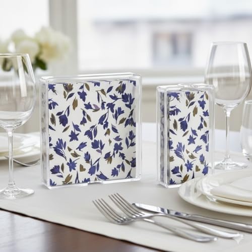 2'li Şeffaf Akrilik Peçetelik Seti – Kare ve Dikdörtgen Masa Üstü Peçete Standı – Modern Dekoratif Kağıt Peçete Tutucu – Mutfak, Yemek Odası ve Sunum İçin Kırılmaz Organizer