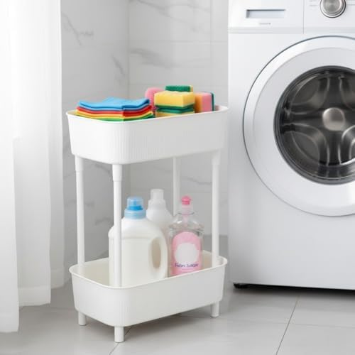 2 Katlı Çok Amaçlı Düzenleyici Raf – Banyo, Mutfak, Dolap İçi Organizer | 29,5x18x41 cm | Dayanıklı Hafif Tasarım | Depolama ve Düzen İçin Pratik Çözüm