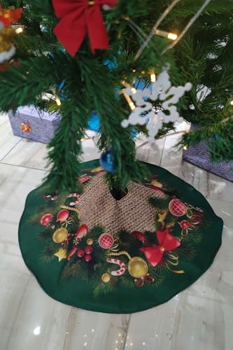 Yeşil Yılbaşı Çam Ağacı Altı Örtüsü 68X68Cm Ao05, Yeşil, Tek Ebat