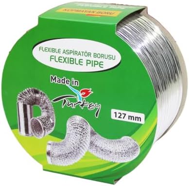 Aspiratör Borusu Telli Kopmayan Esnek Davlumbaz Baca Flexible Aspiratör Borusu 150 Cm