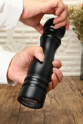 Siyah Ahşap Öğütücü Seramik Bıçaklı Baharat Ve Tuz Değirmeni 21 Cm 2 Adet