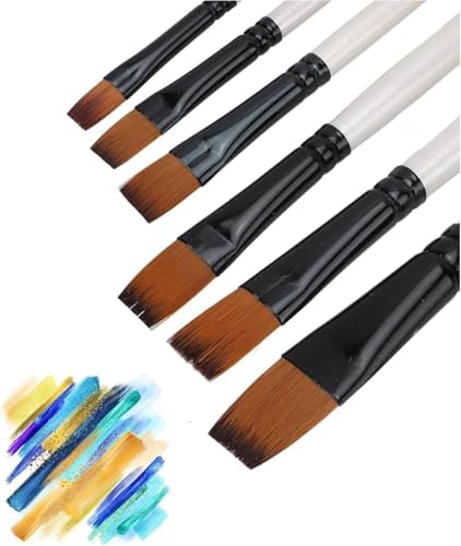 3'lü Resim Fırçası Seti Liner - Düz Kesik - Yan Kesik Fırçaları Yağlıboya Akrilik Guaj Boya İçin İdeal Çeşitli Açılarda Toplam 18 Fırça