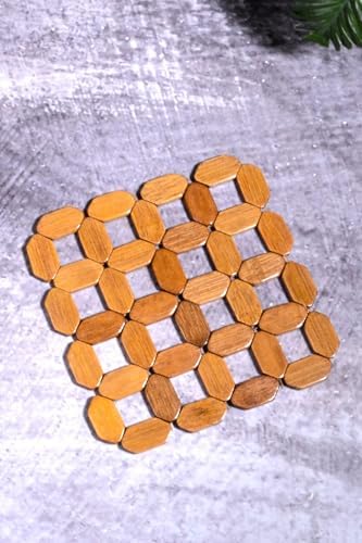 Porselen Diyarı Bambu 18 Cm Kare Çaydanlık Altlığı Tencere Altlığı