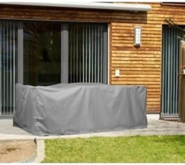 Bahçe mobilyası örtüsü, bahçe mobilyası brandası, su geçirmez, rüzgar geçirmez, UV dayanıklı, bahçe mobilyası örtüsü, Bahçe Mobilya Brandası Masa Koruma Örtüsü (GRI, 260 * 160 * 80)