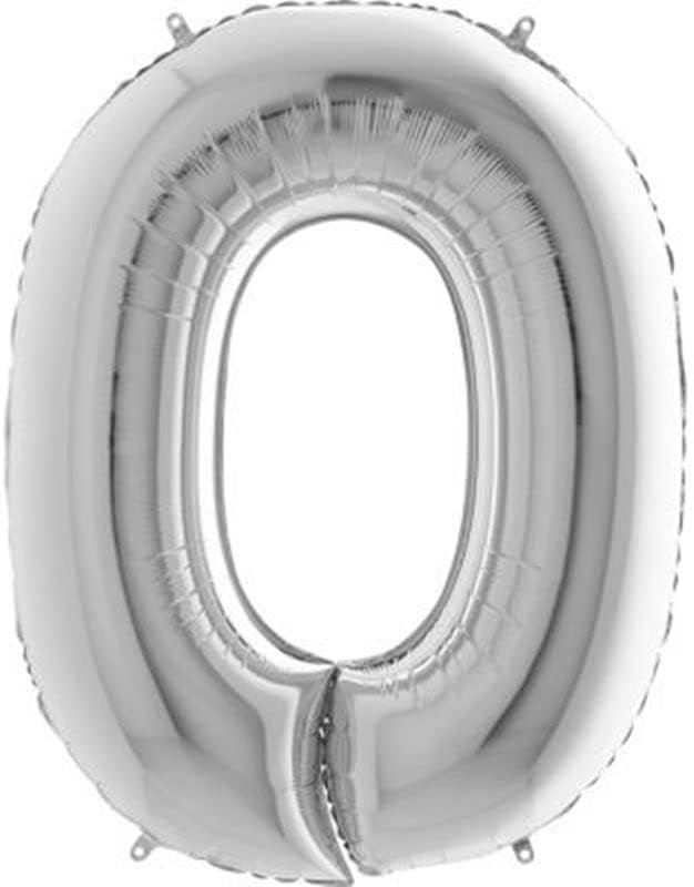 0 Rakamlı 16 İnç Gümüş Renk Folyo Balon 36 CM (Gümüş)