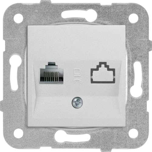 / Metalik Beyaz Tekli Data CAT6 Mekanizma ve Düğme/Kapak Vakumlu Paket