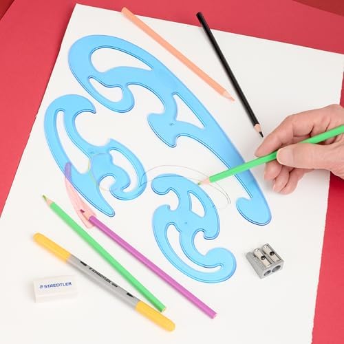 STAEDTLER 571 40 WP Mars Burmester Cetveller Kutuda 3 Parça, Mavi-Şeffaf