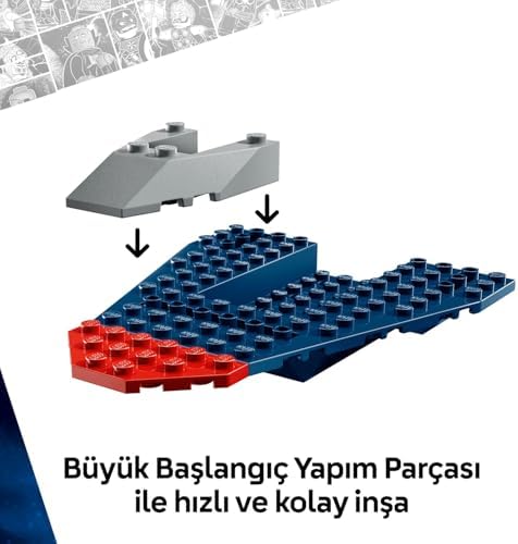ǀ Kaptan Amerika, Thanos'a Karşı 76319 – 4 Yaş ve Üzeri Süper Kahraman ve Uzay Gemisi Hayranı Çocuklar için Eğlenceli Oyunlar Sunan Minifigürlü Yapım Seti, Harika Hediye Fikri (107 Parça)