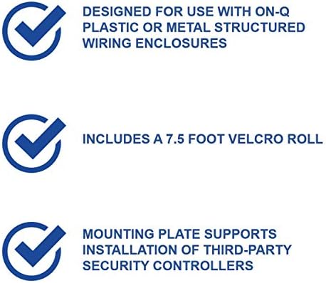 - OnQ Yapısal Medya Muhafazası Montaj Plakası, Evrensel Montaj Plakası Tam Genişlik, 7,5 FT Velcro Rulolu Montaj Plakası, Ürünleri Düzenlemek için Gömme Duvar Plakası, Siyah, 36490401