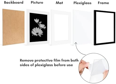 13x16 Resim Çerçevesi 2 inç Siyah Set - Mat ile 10x13 Resim Çerçevesi veya 13x16 Mat Olmayan Çerçeve olarak kullanın - Yatay veya Dikey Ekran için Pleksiglas Kapaklı Kolaj Resim