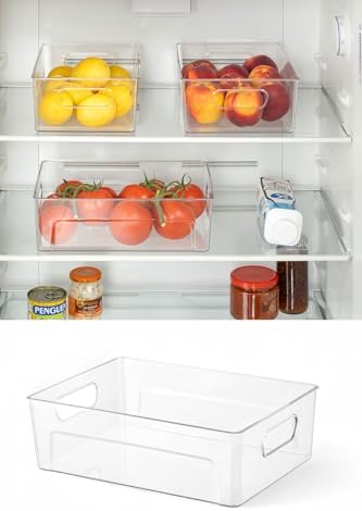 Kırılmaz Ultra Dayanıklı Buzdolabı Düzenleyici Organizer Kutu Şeffaf - 30x21x9 cm (812)