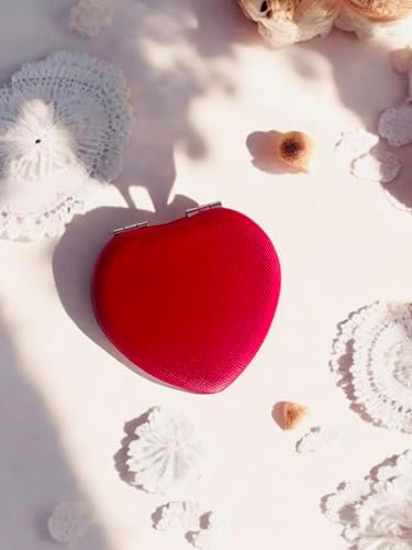 Cep Aynası Büyüteçli, Makyaj aynası, Çanta Ayna, Kalpli ayna,Gold Ayna,Simli Ayna, Kedi Ayna Rose Ayna,Hediyelik Ayna dekoratif el aynası, Çelik ayna (Kırmızı Kalp)