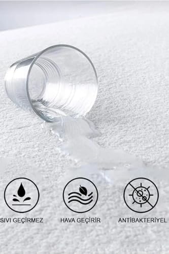 %100 Pamuk Su Sıvı Geçirmez Köşe Lastikli Alez Tek Çift Bebek Yatak Koruyucu Alez (90 x 190)