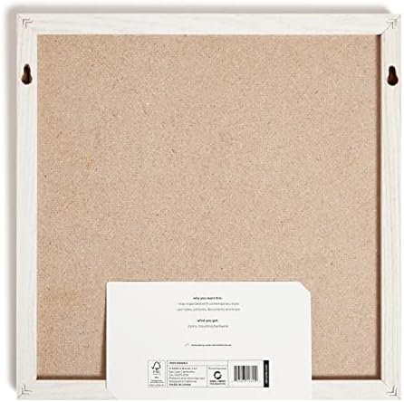 U Brands Rustik Bülten Tahtası, 35,56 cm x 35,5 cm, Beyaz Ahşap Stil Çerçeve, Endüstriyel Sınıf Sabitleme Yüzeyi, İtme Pimleri Dahil