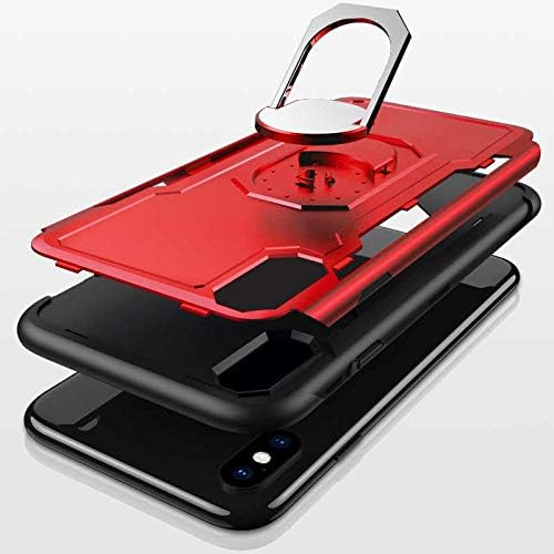 X/XS Uyumlu Darbeye Karşı Dayanıklı Standlı Yüzüklü Tank Kılıf (Siyah, X/XS)