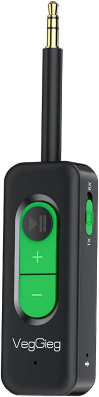 Veggieg Aux Bluetooth 5.4 Transmitter & Receiver Kablosuz Ses Adaptörü
