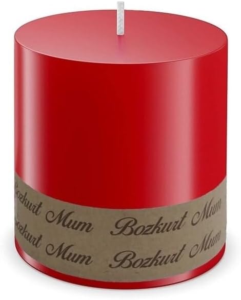 Simagift Simagift Bozkurt Mum Silindir Mum 7Cm Çap X 7Cm Boy Dev Mum 7 Cmx 7Cm Silindir Mum 7X7 Cm Kırmızı